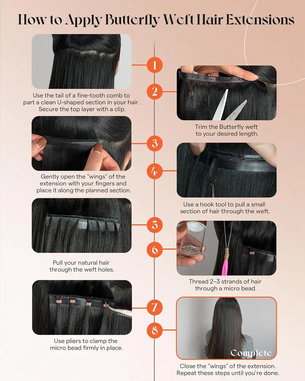 Premium Butterfly Weft Hair Extensions