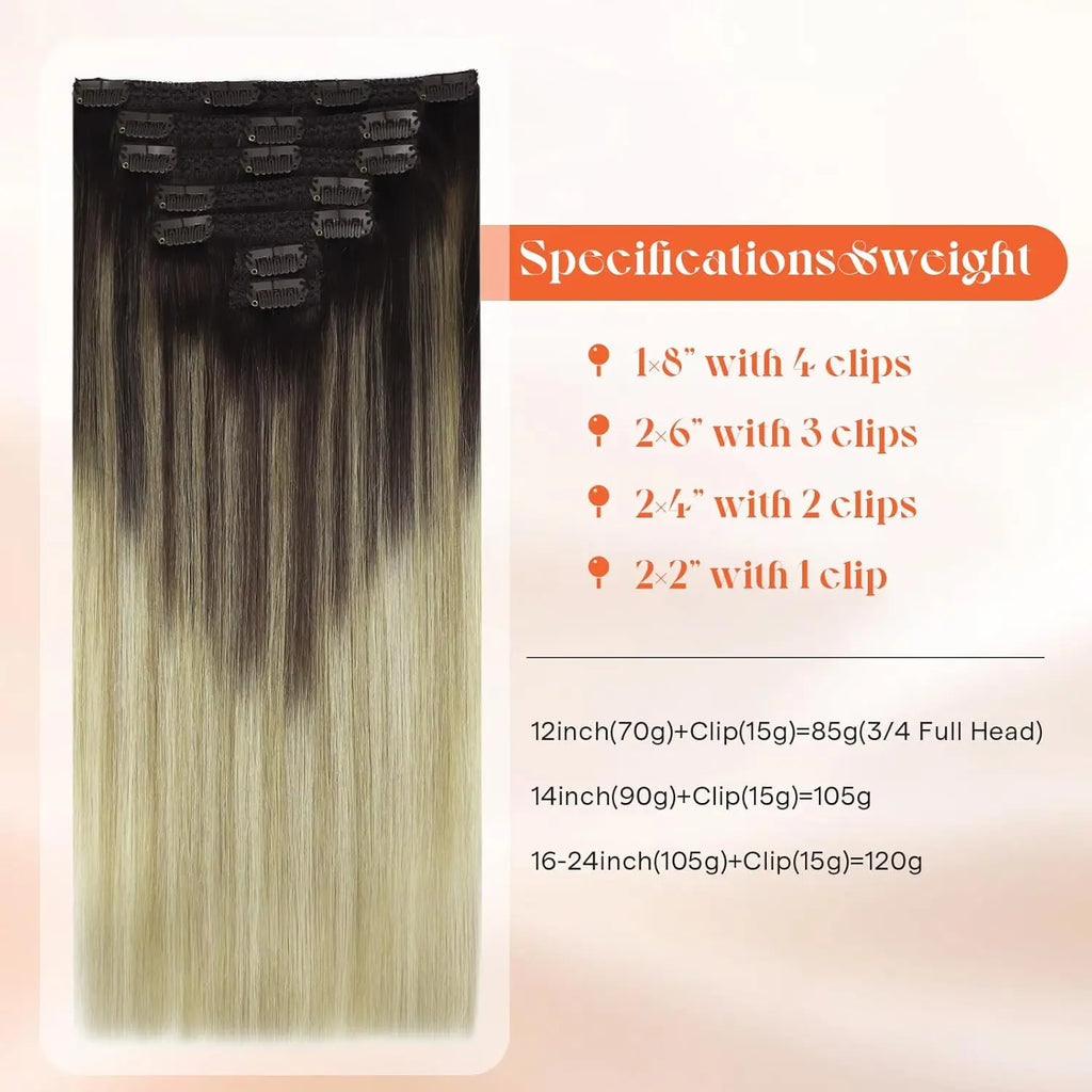 Human Hair Mix Blonde Clip-In Extensions