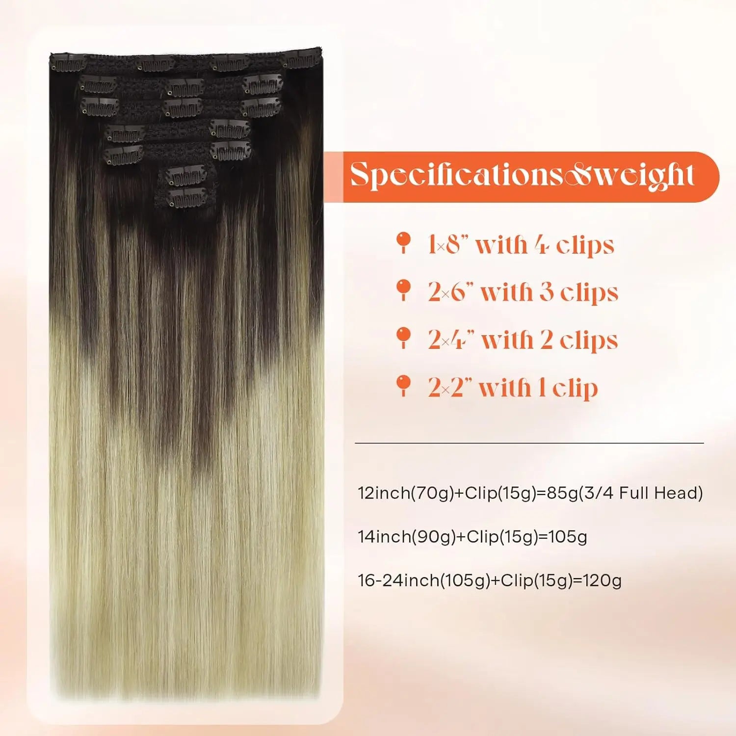 Human Hair Mix Blonde Clip-In Extensions