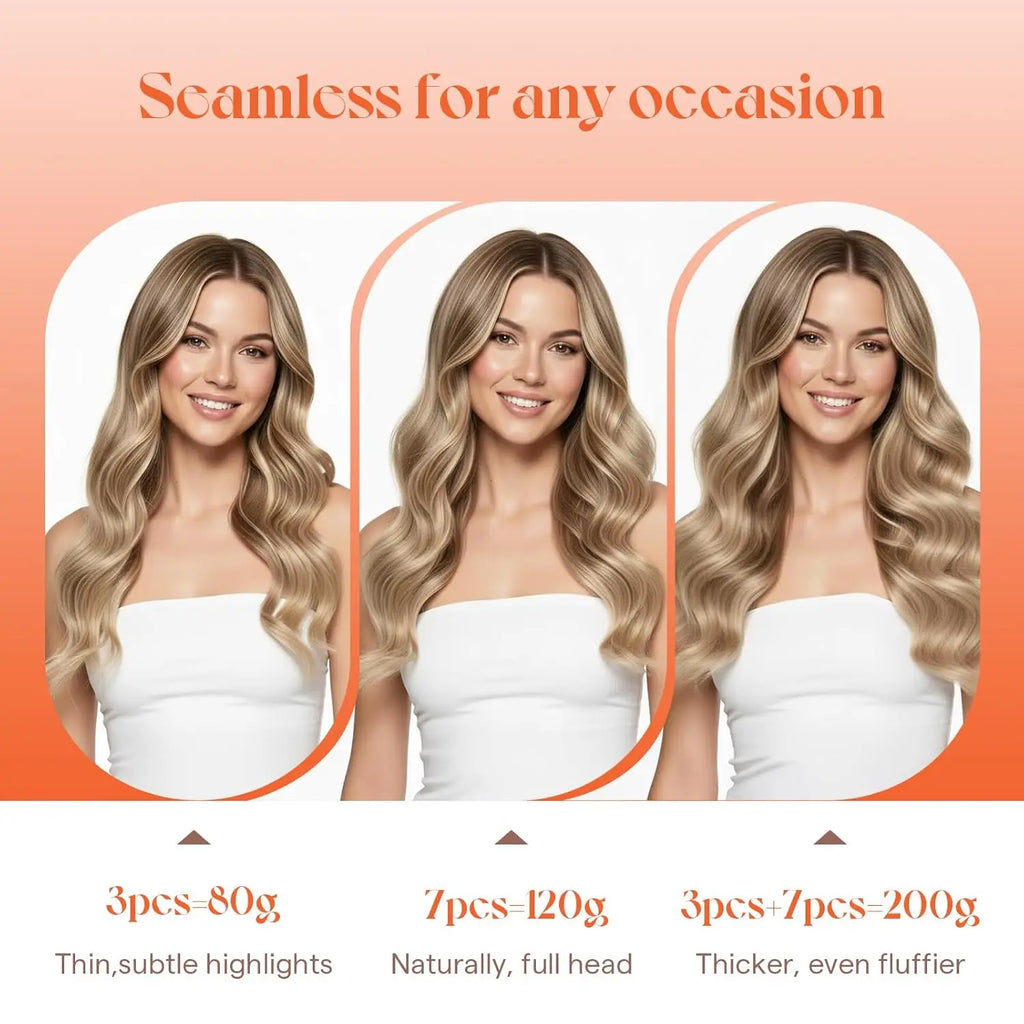 Human Hair Mix Blonde Clip-In Extensions