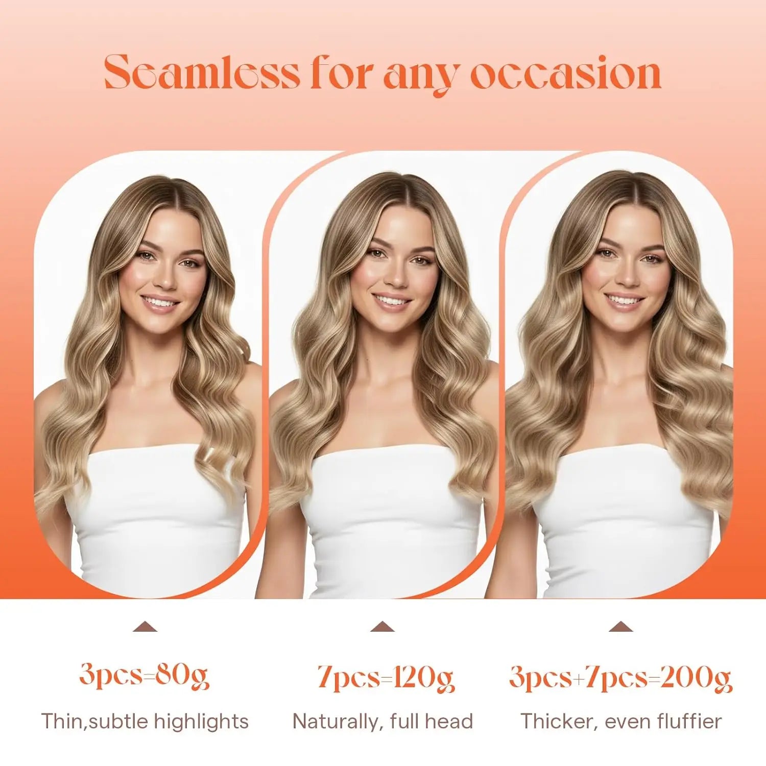 Double Weft Clip Highlighted And Balayage Color Hair Extensions