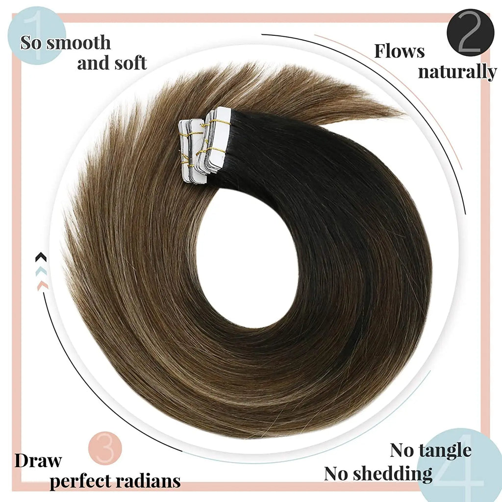 Human Hair Seamless Skin Weft Hair Extensions