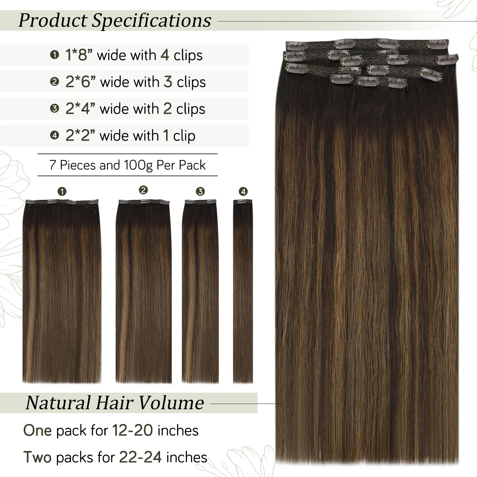 Double Weft Brazilian Hair Clip-in Extensions