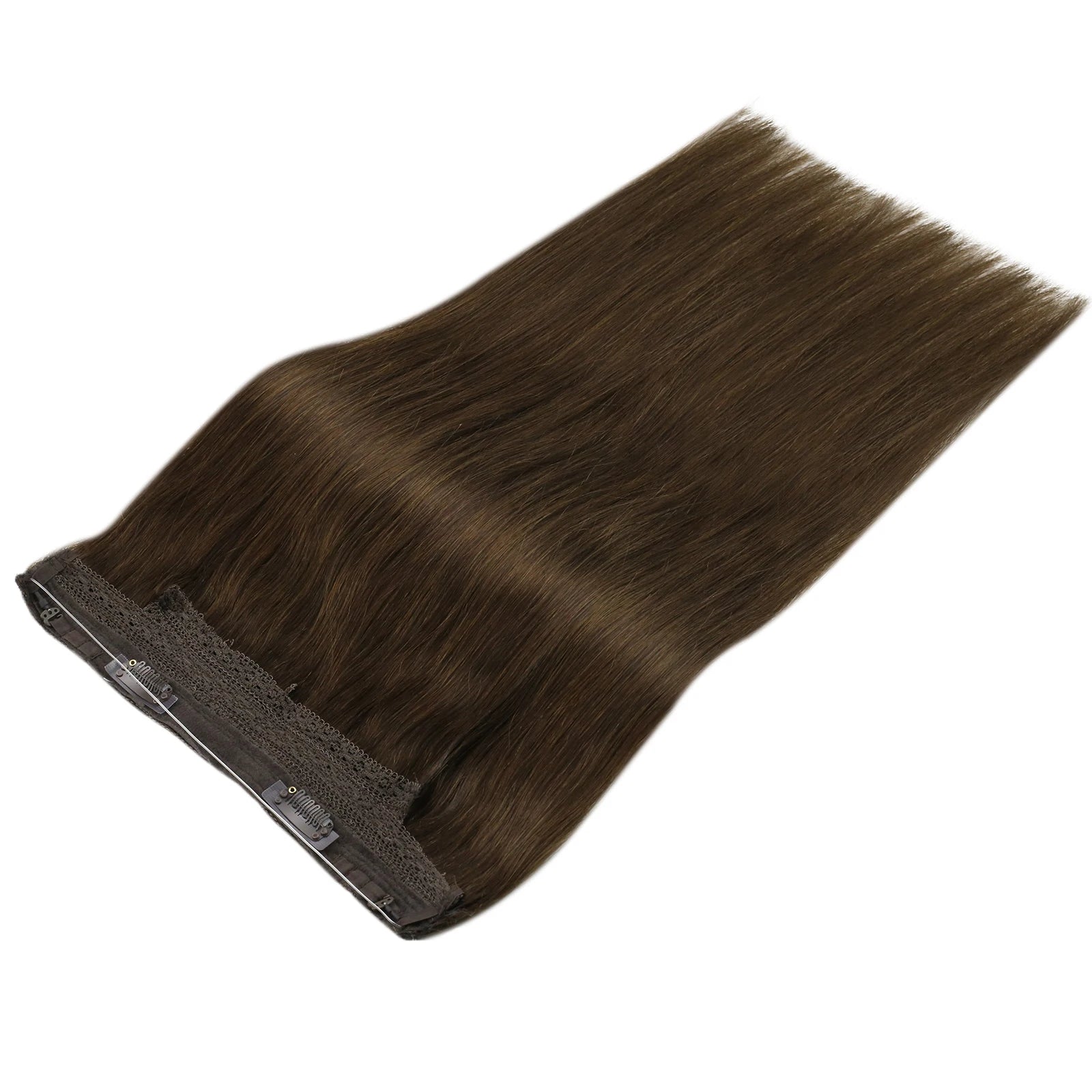 Fish Wire Natural Human Hair Brown Hair Extension