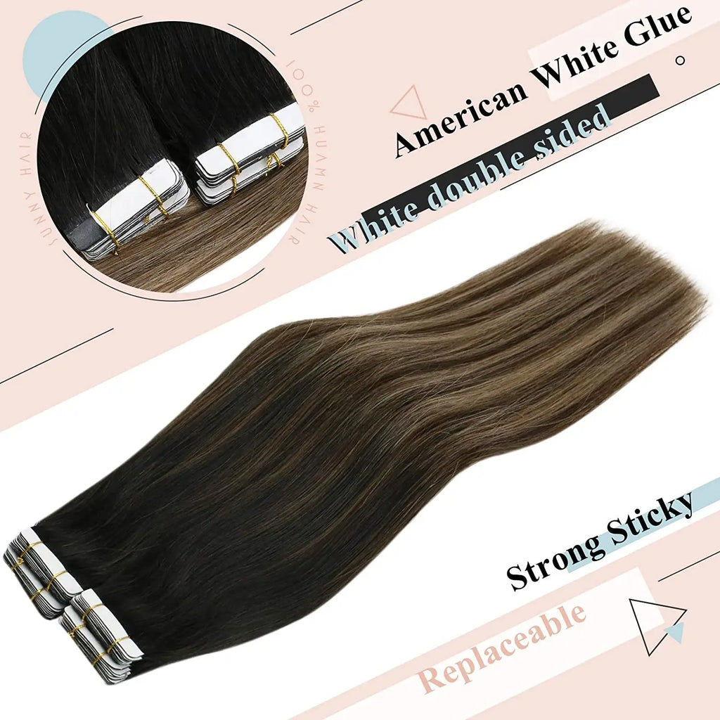Human Hair Seamless Skin Weft Hair Extensions