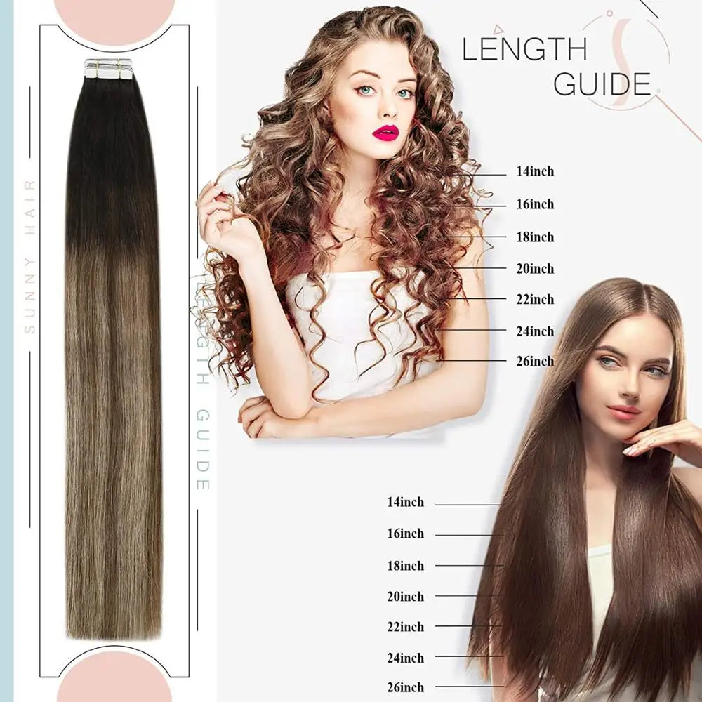 Human Hair Seamless Skin Weft Hair Extensions