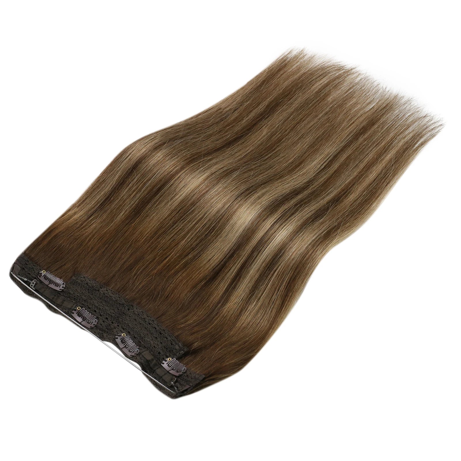 Fish Wire Natural Human Hair Brown Hair Extension