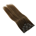 Double Weft Clip Highlighted And Balayage Color Hair Extensions