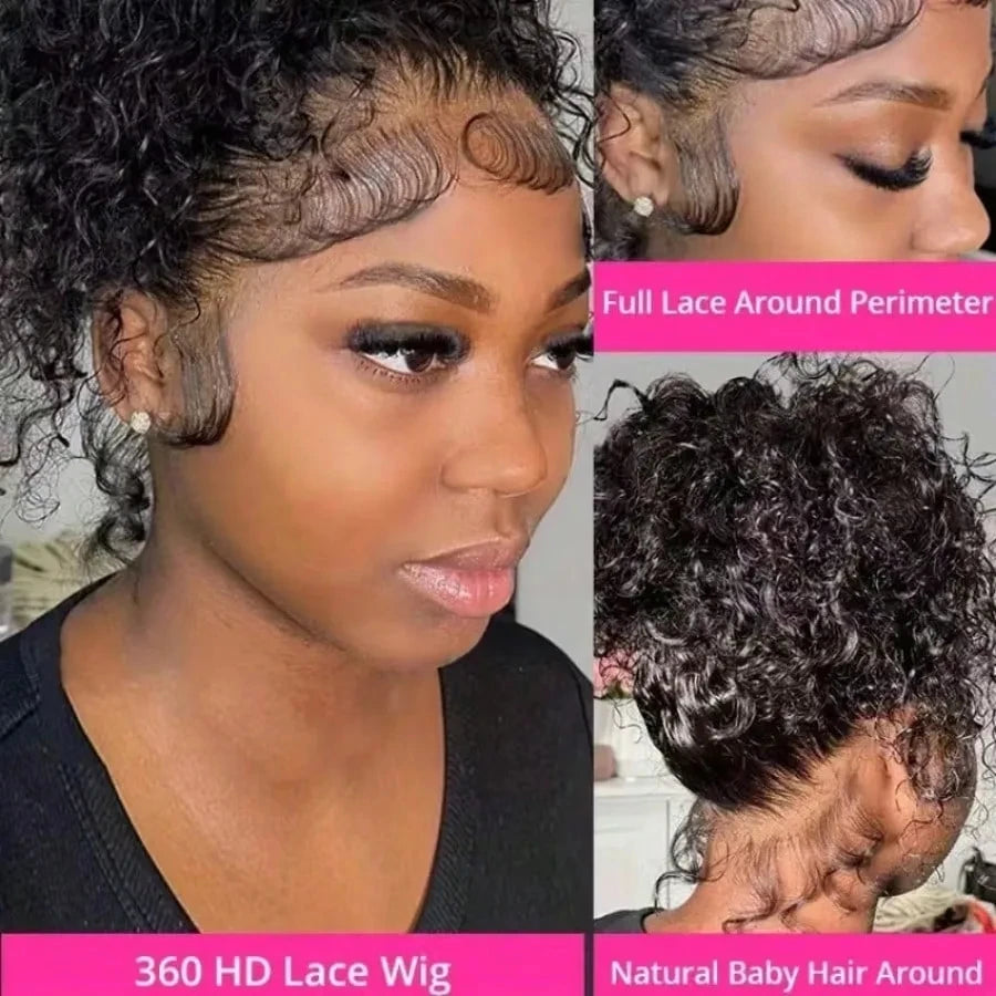 Invisible Strap S360 Full Lace Curly Wigs