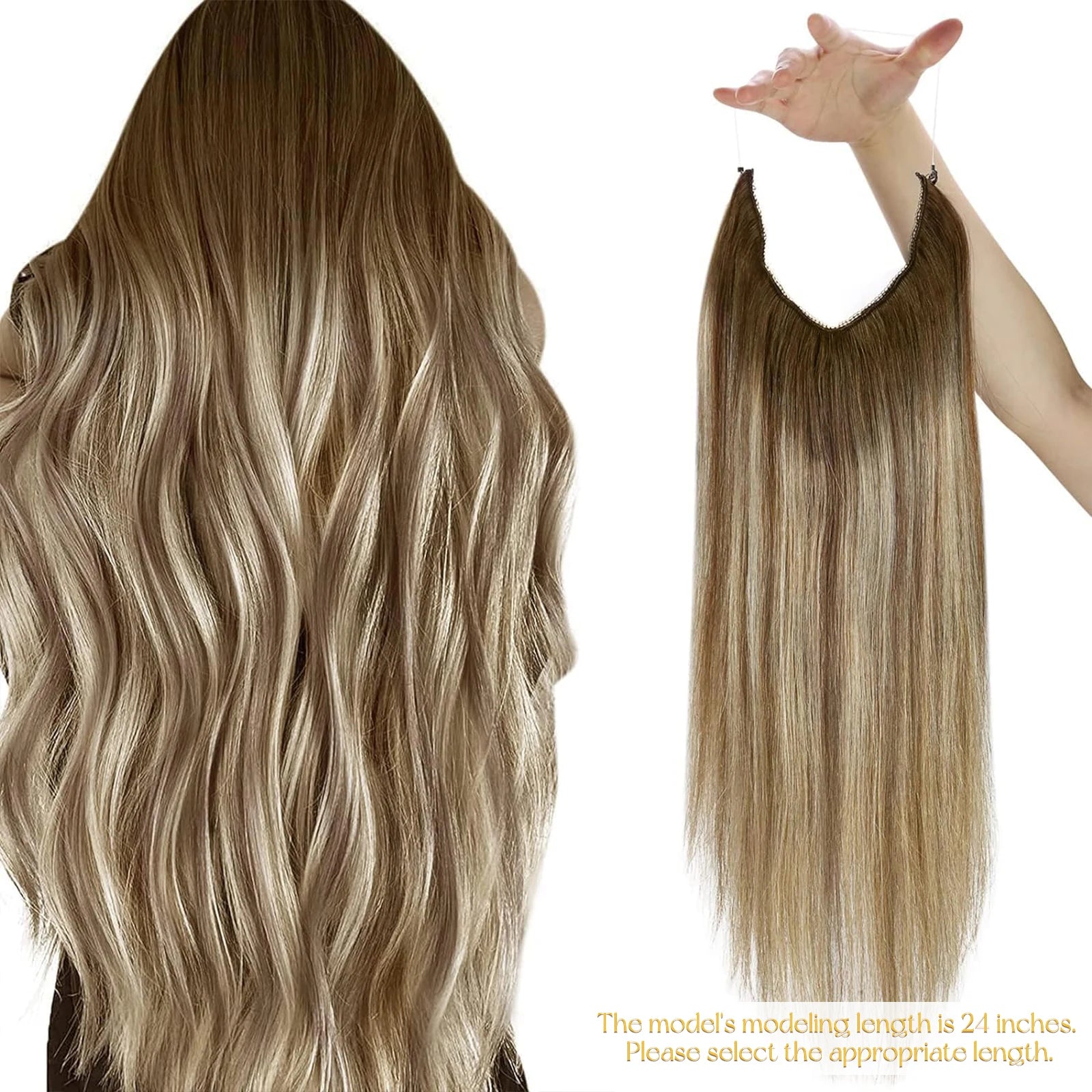 Fish Line Natural Hair One Piece Invisible Wire Extension
