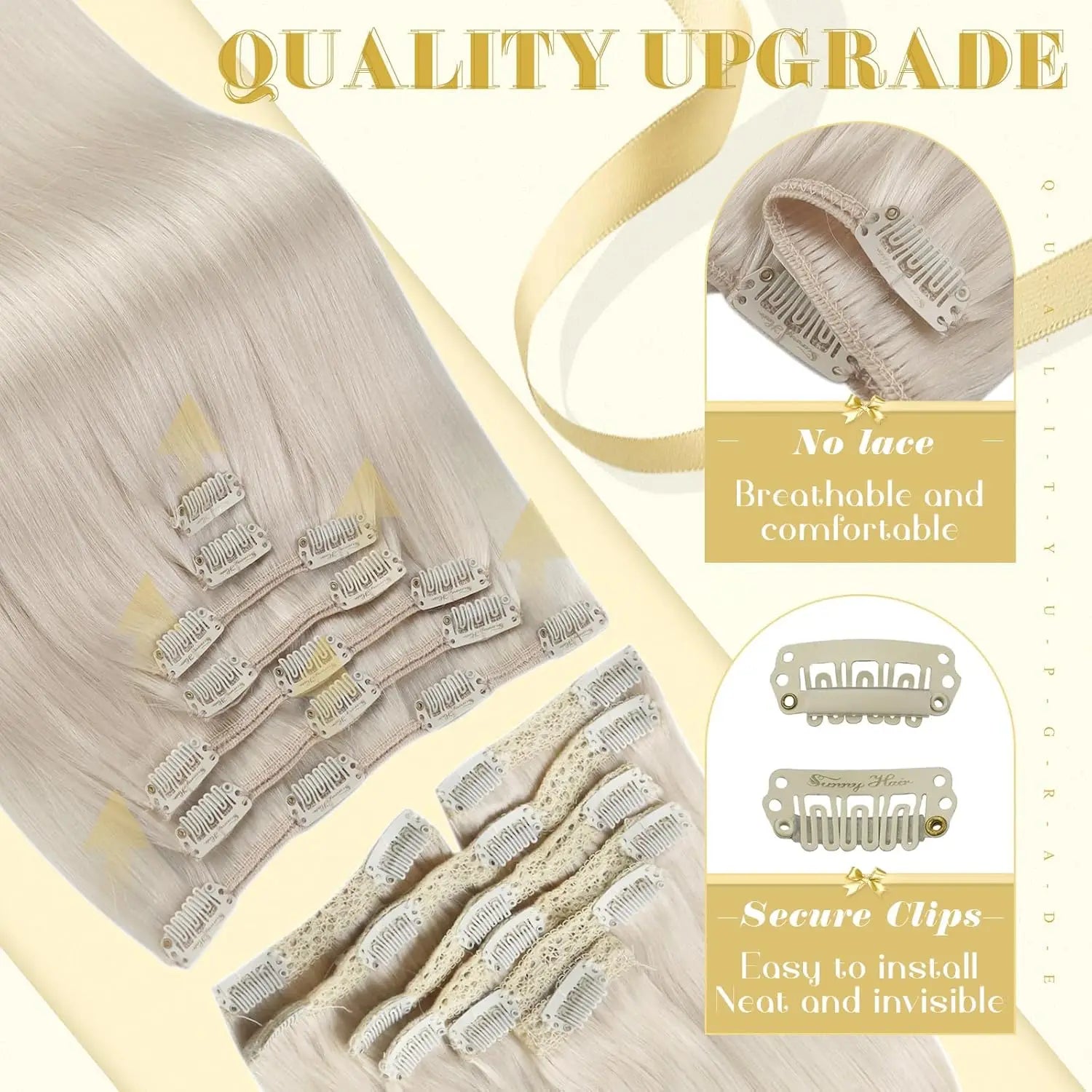Double Weft Clip in Real Human Hair Extensions