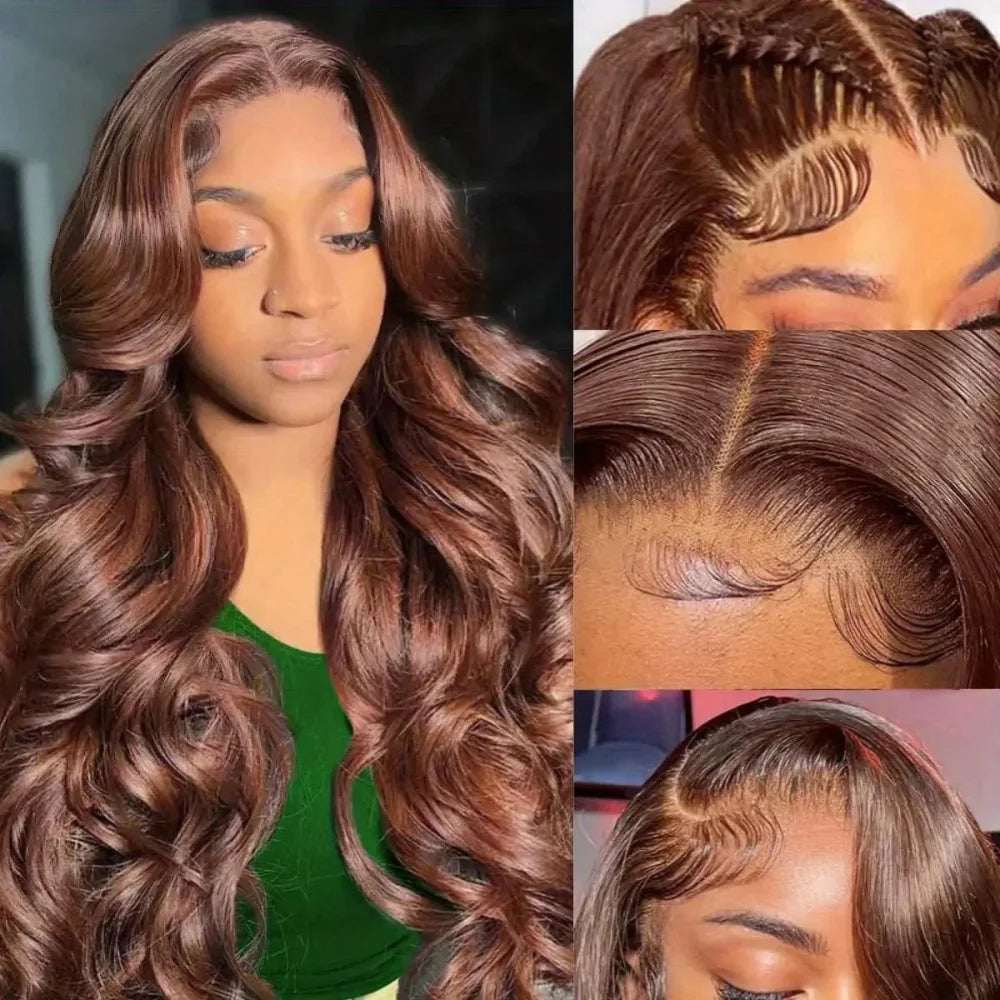 Botisi Chocolate Brown Body Wave Lace Front Wig