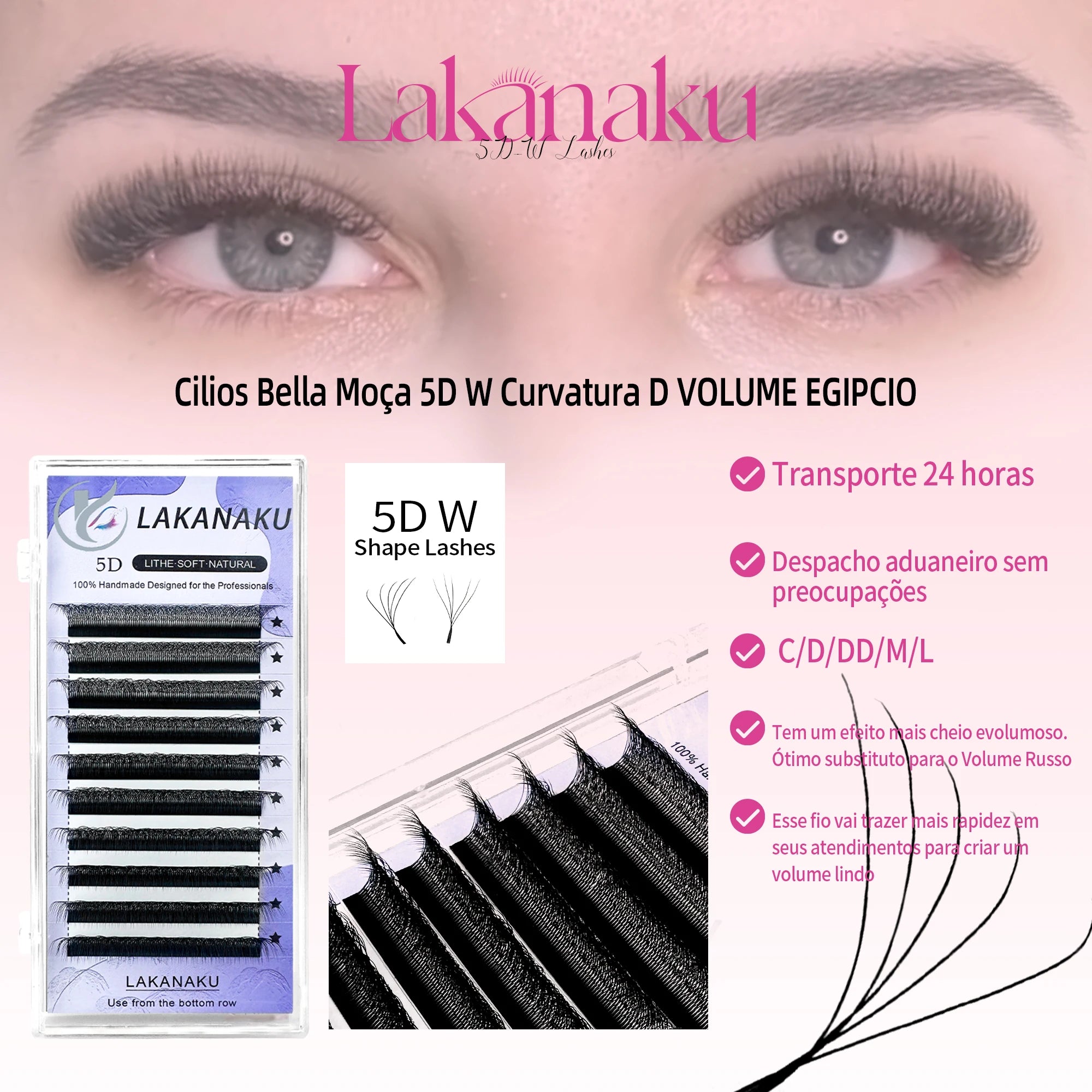 5D W Shape Eyelash Extensions