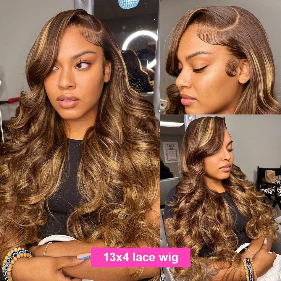 Ombre Honey Blonde Colored Human Hair Wigs