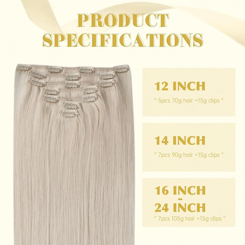 Double Weft Clip in Real Human Hair Extensions