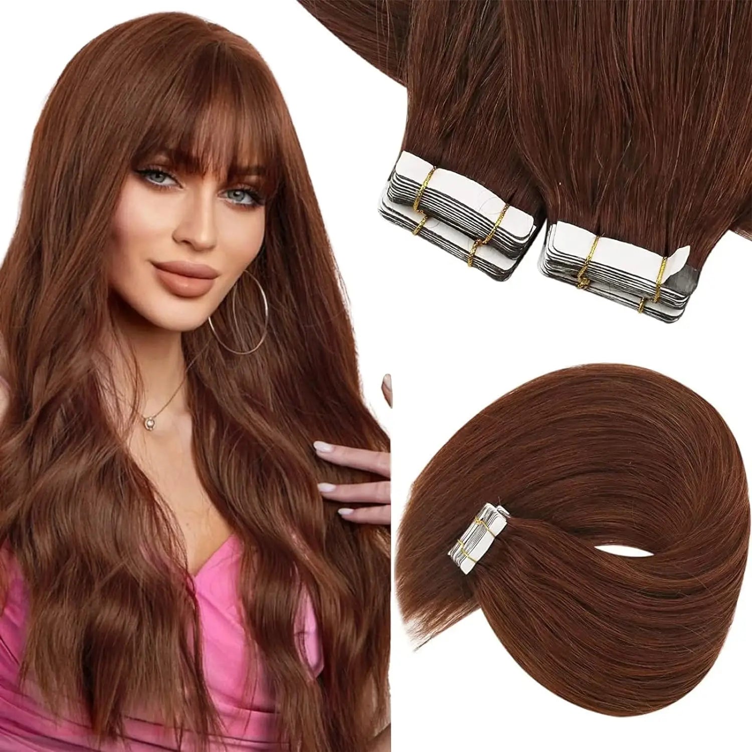 Natural Hair Seamless Skin Weft Colorful Extensions
