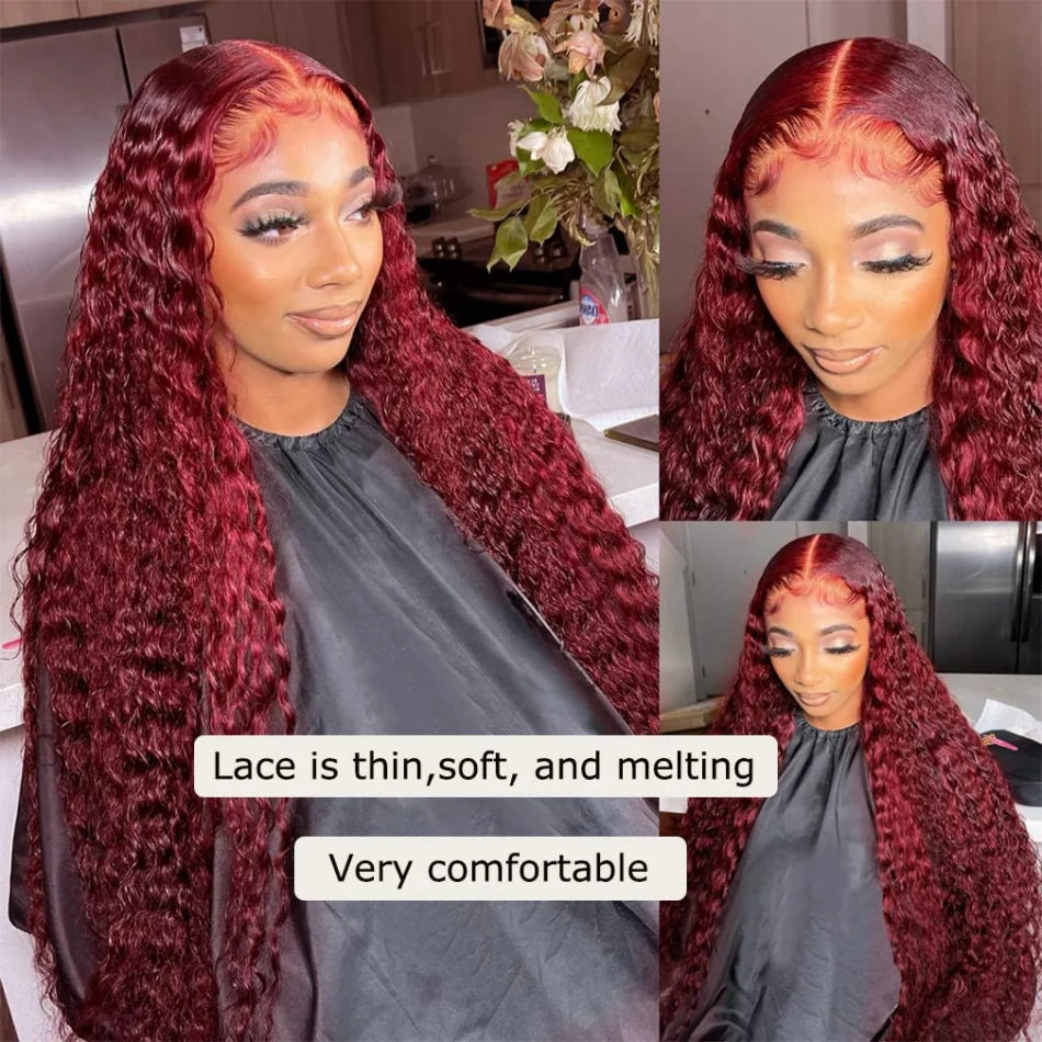 99J Burgundy HD Lace Frontal Human Hair Wig