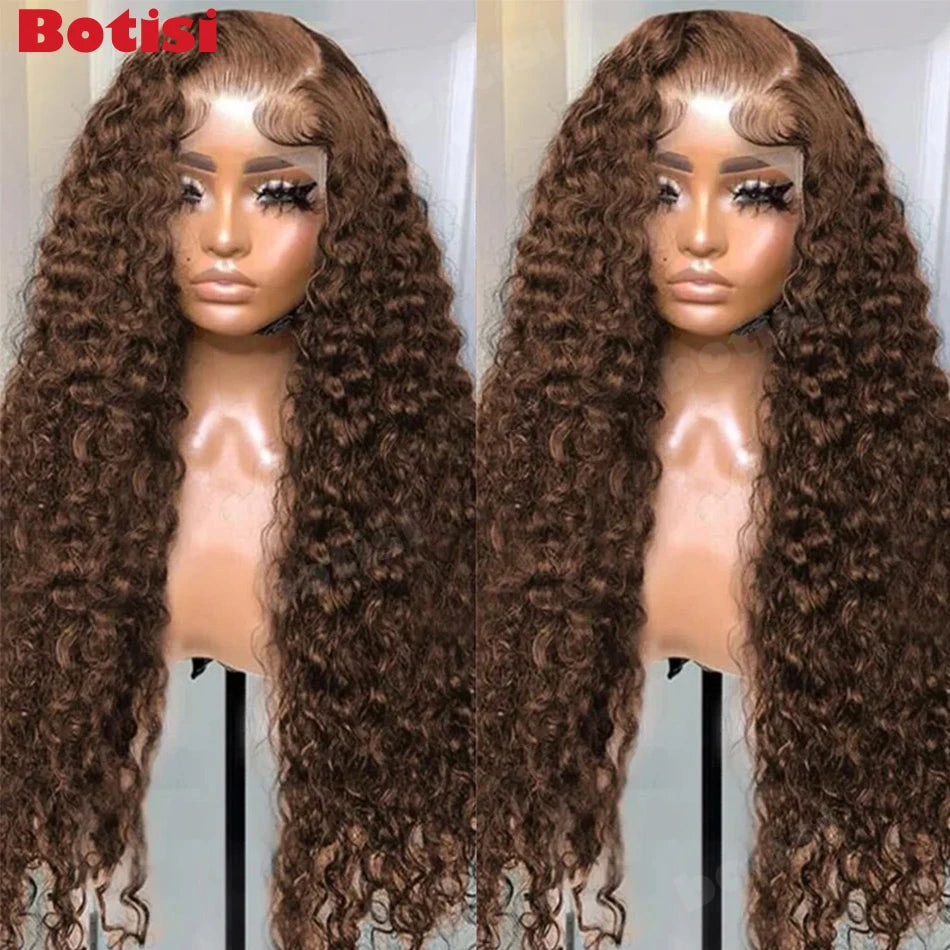 Chocolate Brown Colored Pre Plucked Brazilian Wig