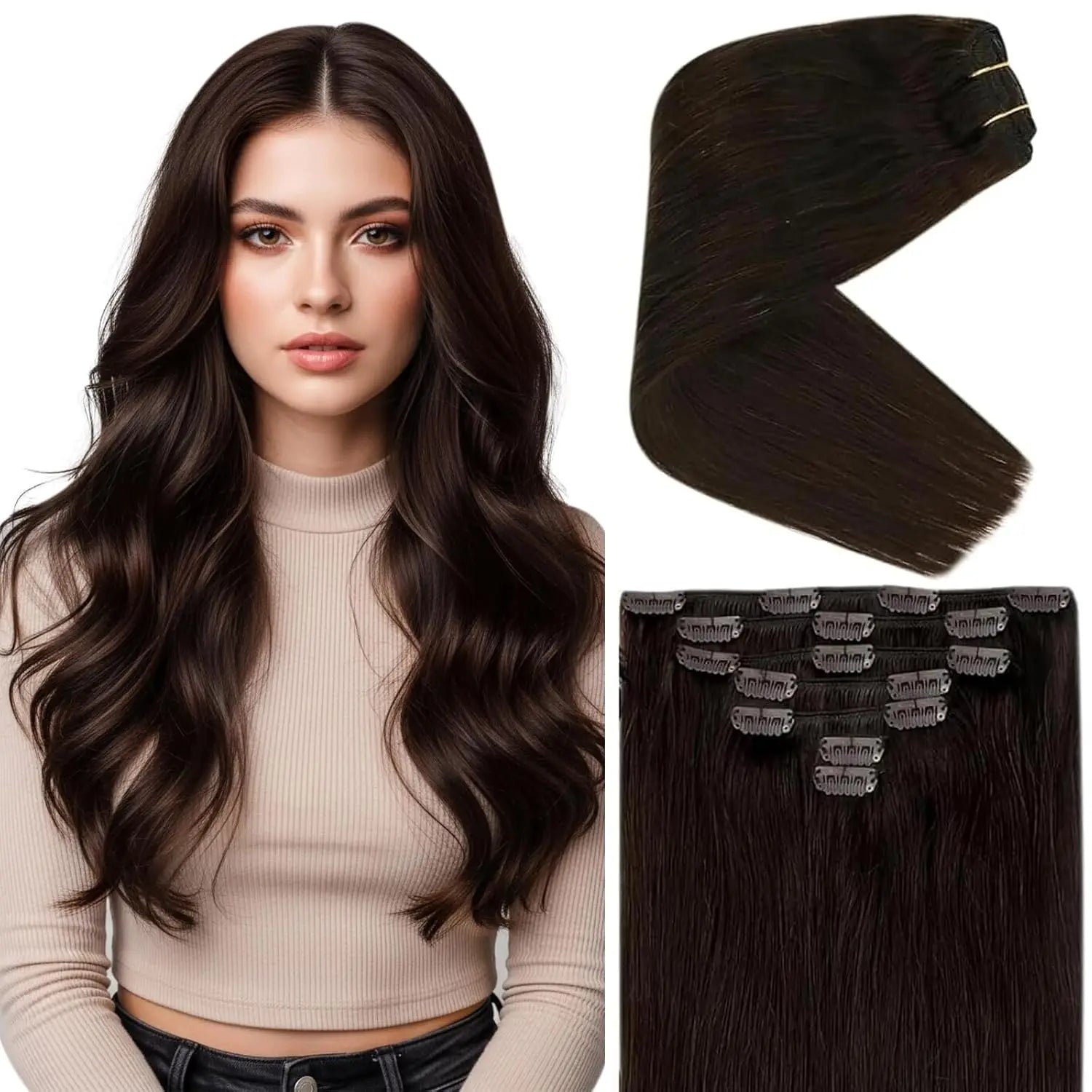 Clip in Hair Extensions Human Hair Remy