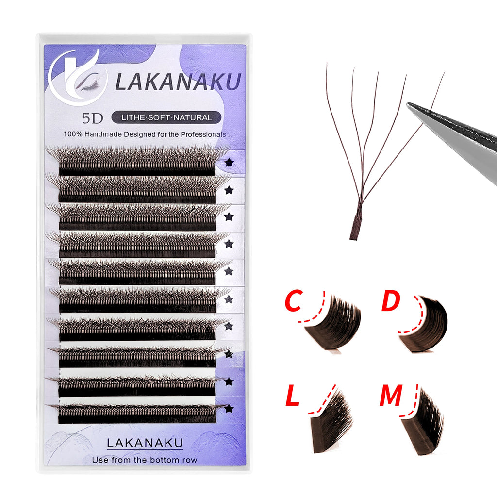 Brown 5D W Shape Lash Extensions