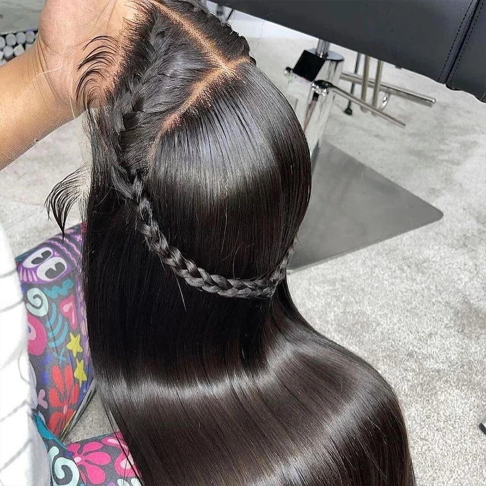 Bone Straight Transparent Human Hair Lace Frontal Wig