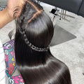 Bone Straight Transparent Human Hair Lace Frontal Wig
