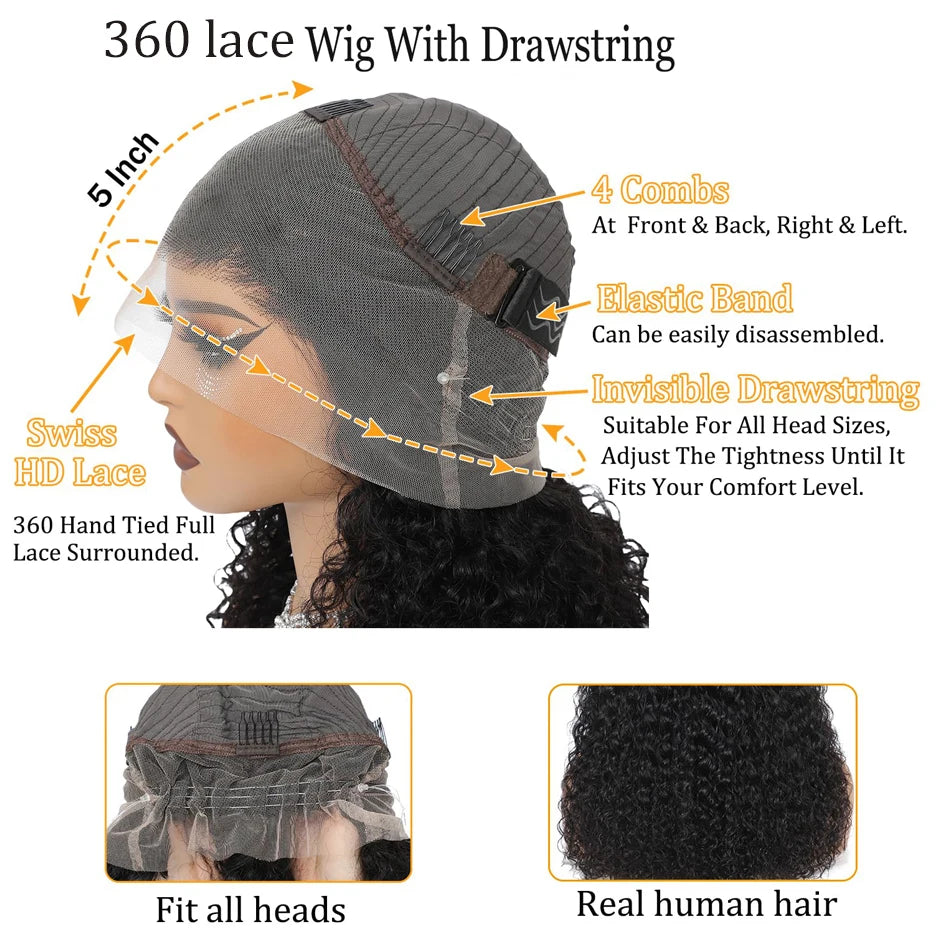 Straight Human Hair Wig 360 Full Lace Wigs