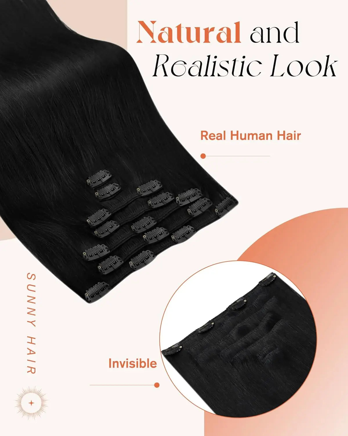 Clip in Hair Extensions Human Hair Remy