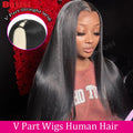 Straight V Part Wigs Human Hair Wigs