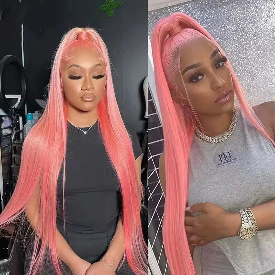 Pink Bone Straight Human Hair Wig