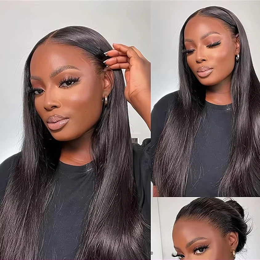 Glueless Wigs Human Hair Bone Straight