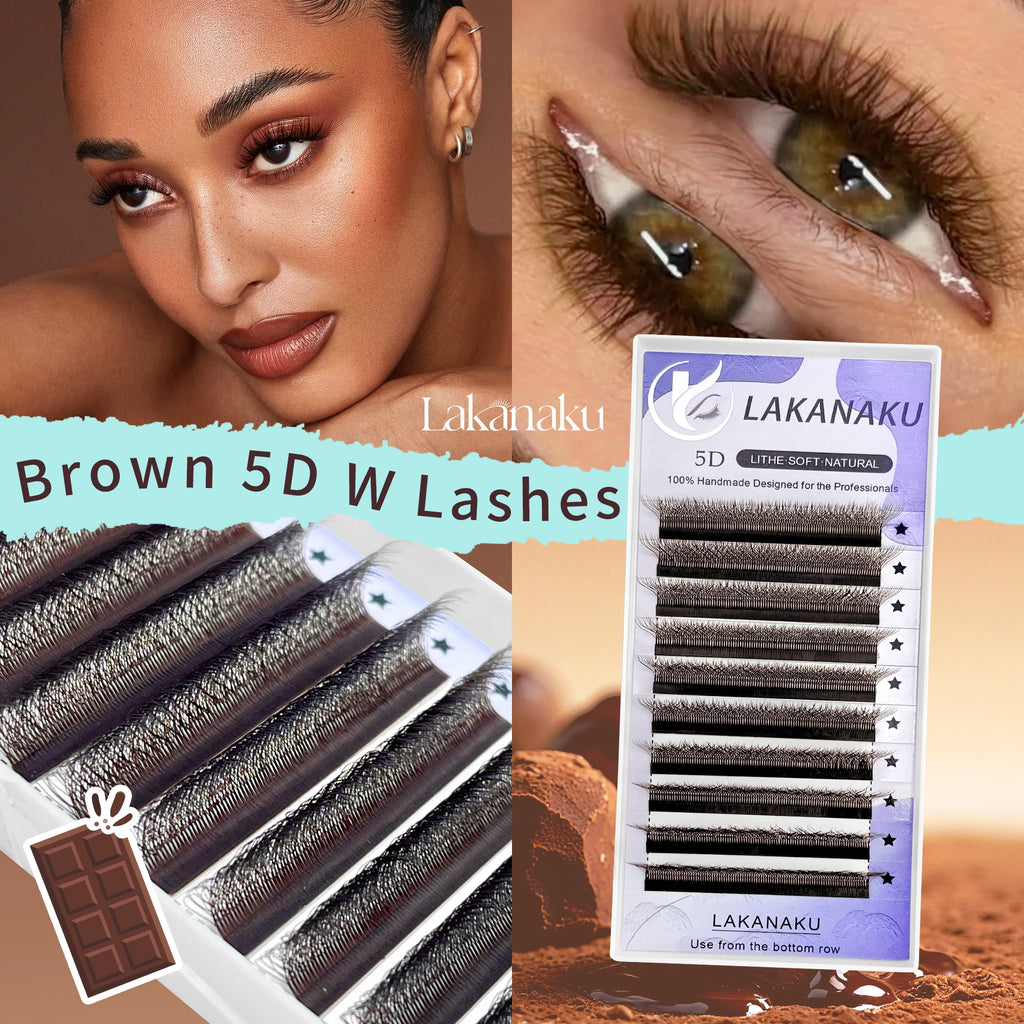 Brown 5D W Shape Lash Extensions