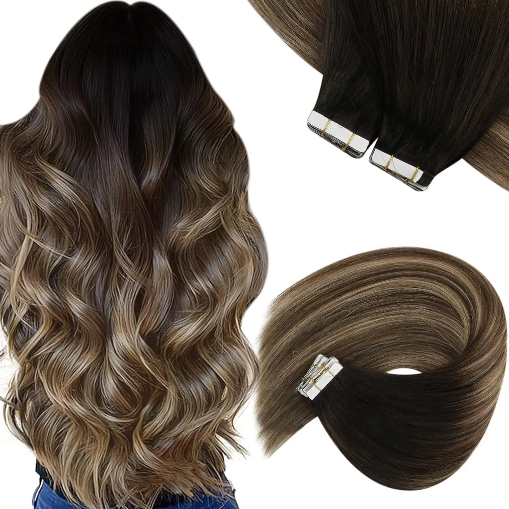 Tape In 100% Real Remy Human Hair Straight Extensions