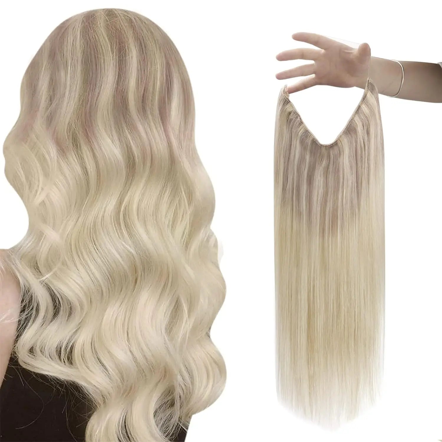 Fish Line One Piece Invisible Wire Hair Extensions