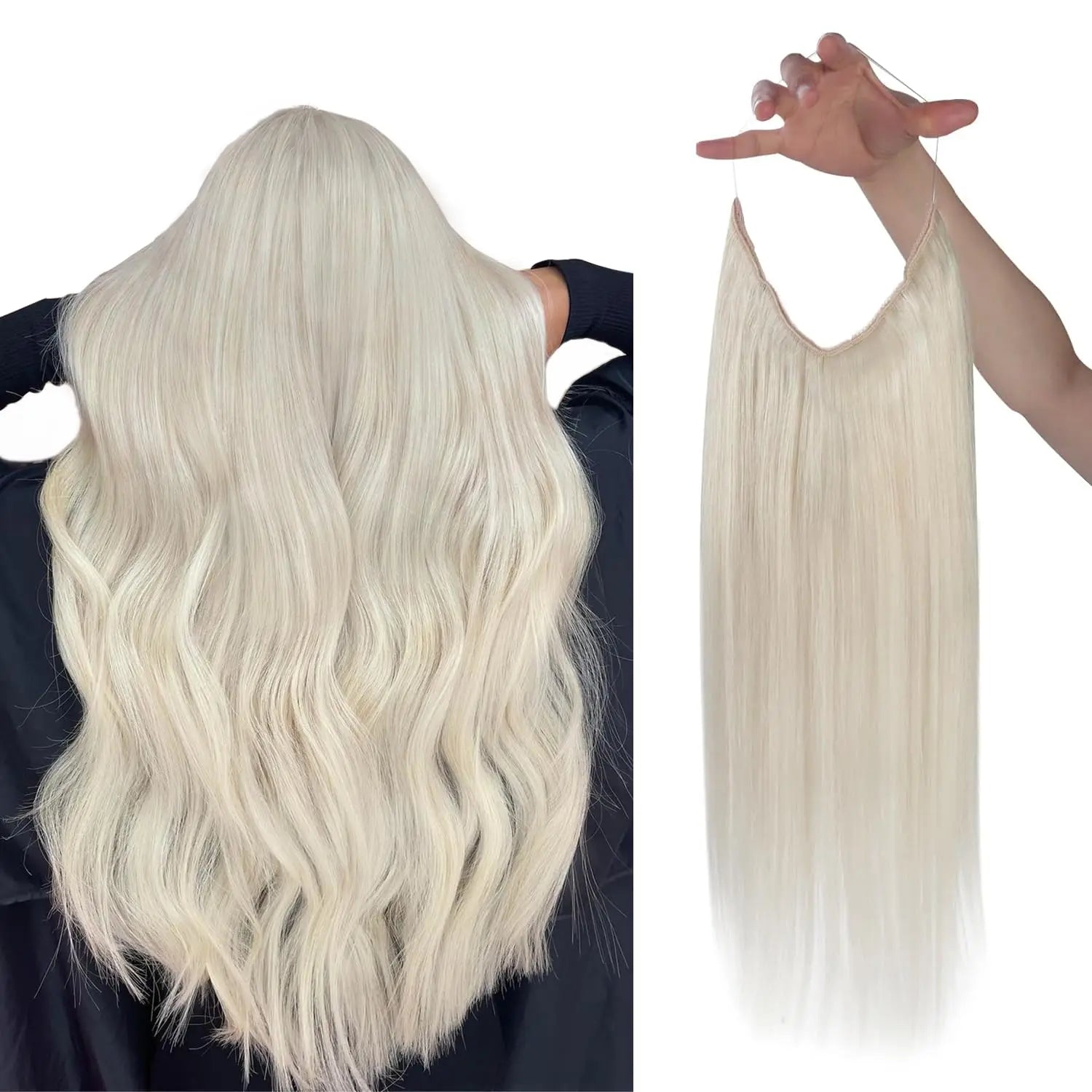 Fish Line One Piece Invisible Wire Hair Extensions