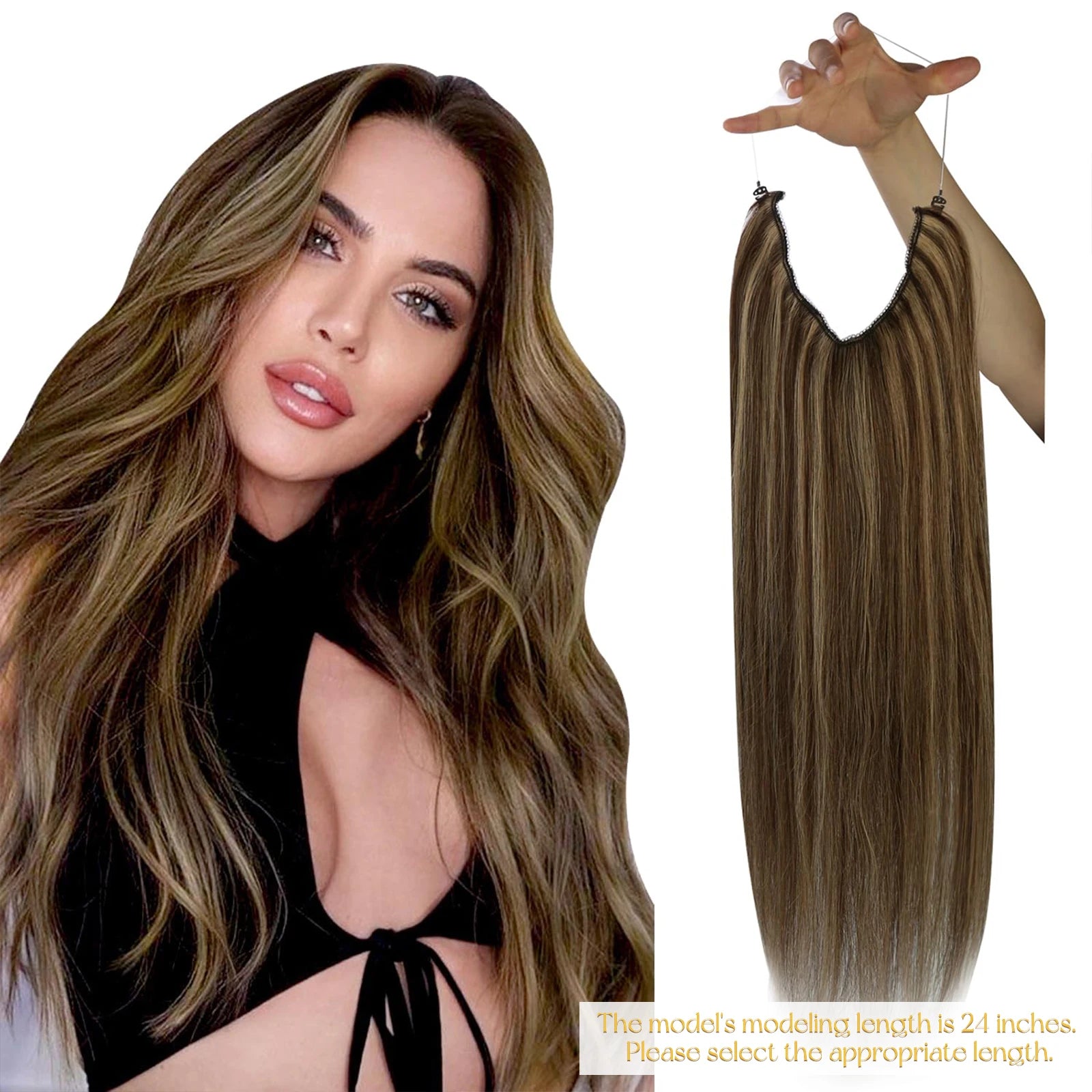 Fish Line Natural Hair One Piece Invisible Wire Extension