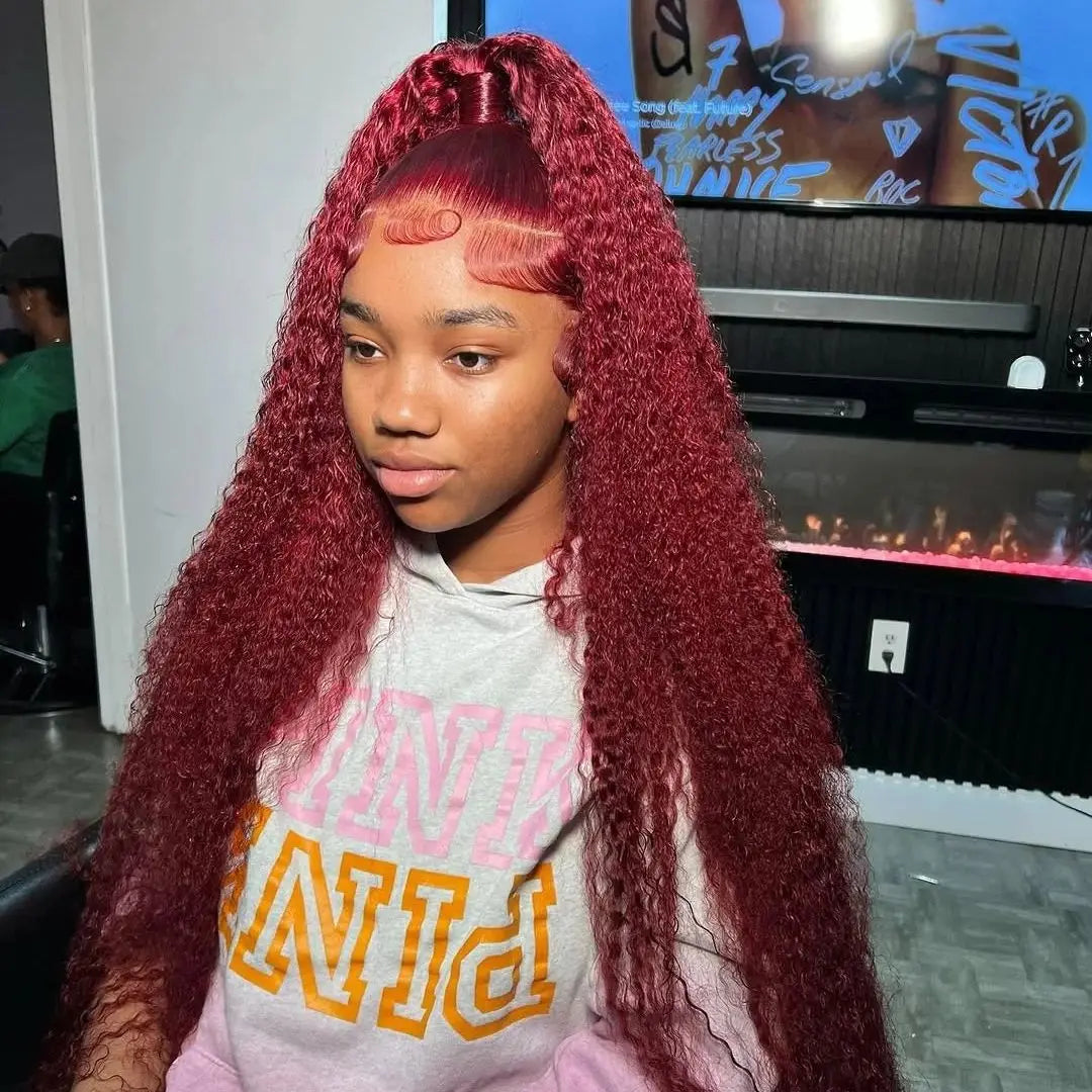 99J Burgundy HD Lace Frontal Human Hair Wig