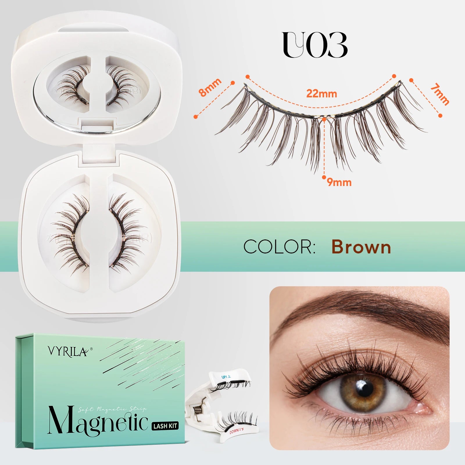 Magnetic Brown/Black Reusable Soft Eyelashes
