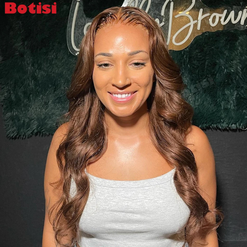 Botisi Chocolate Brown Body Wave Lace Front Wig