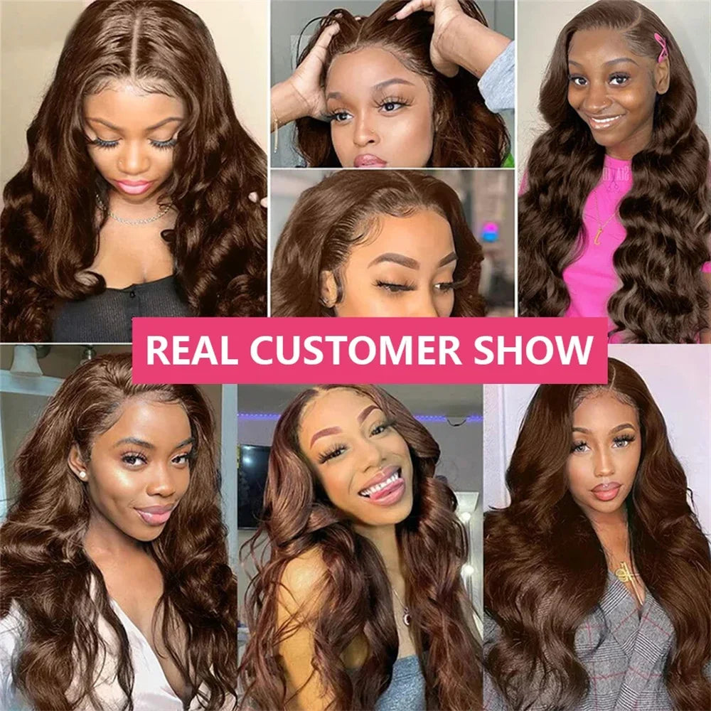 Chocolate Brown Body Wave Lace Front Wig