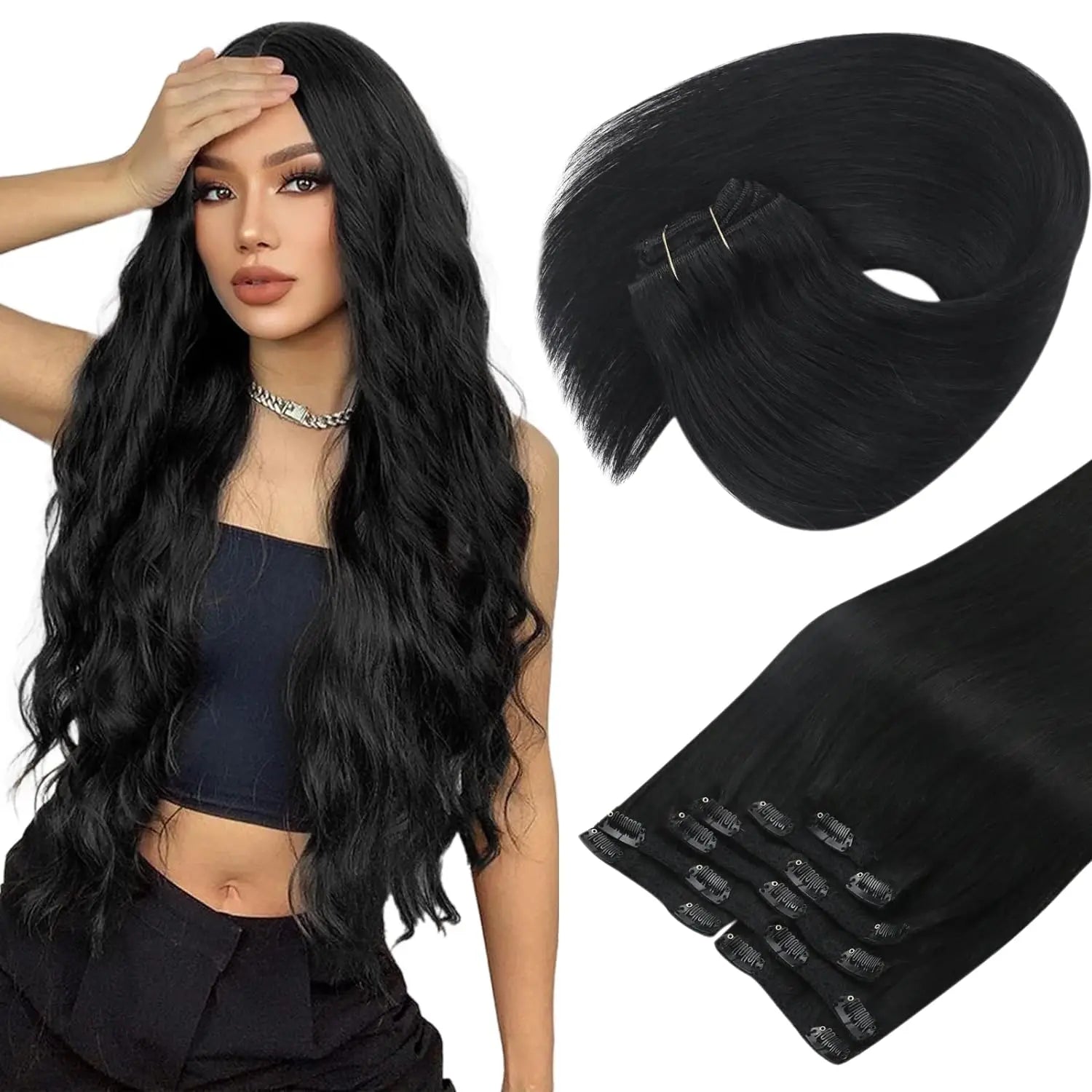 Clip in Hair Extension Real Human Hair