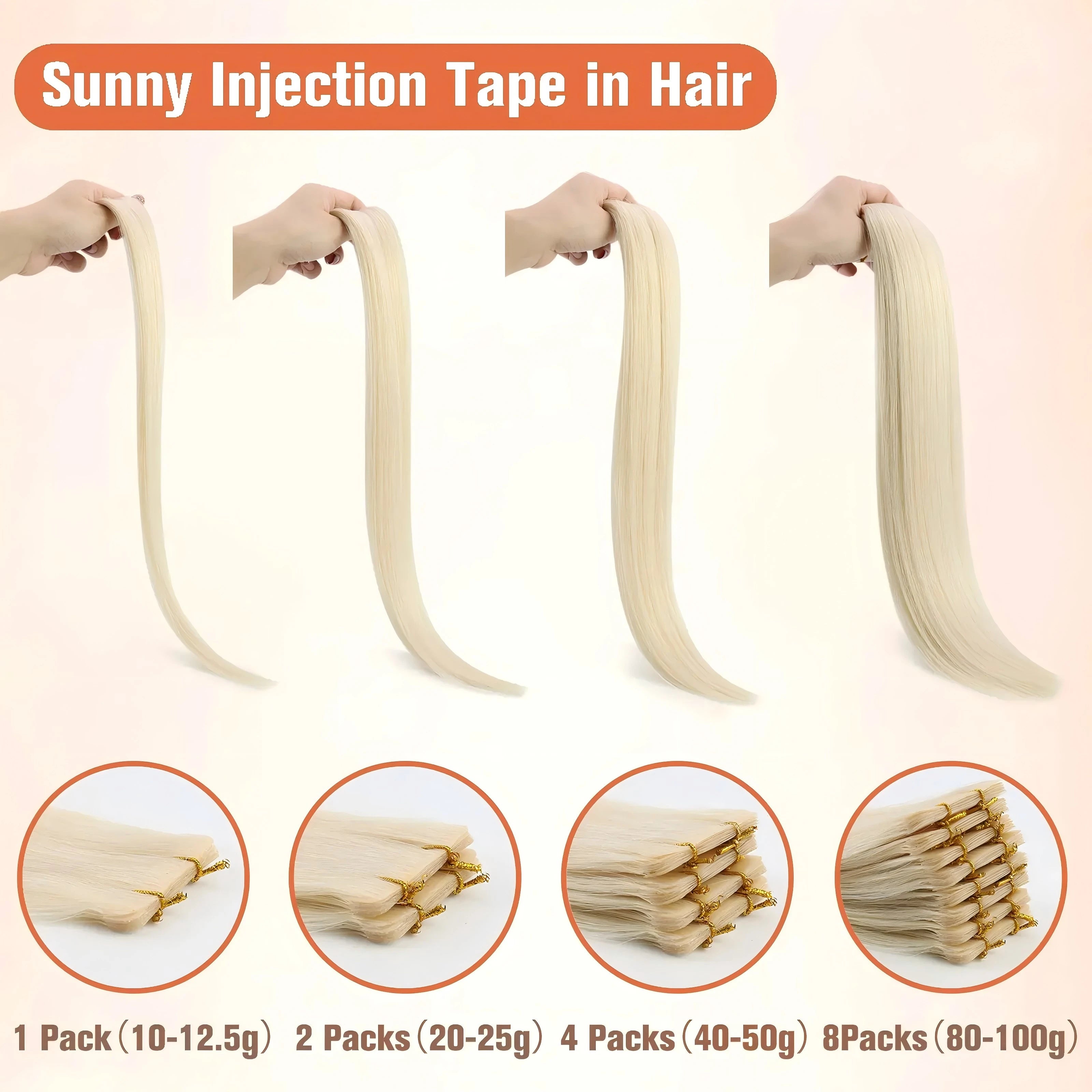 Injected Tape In Hair Extensions