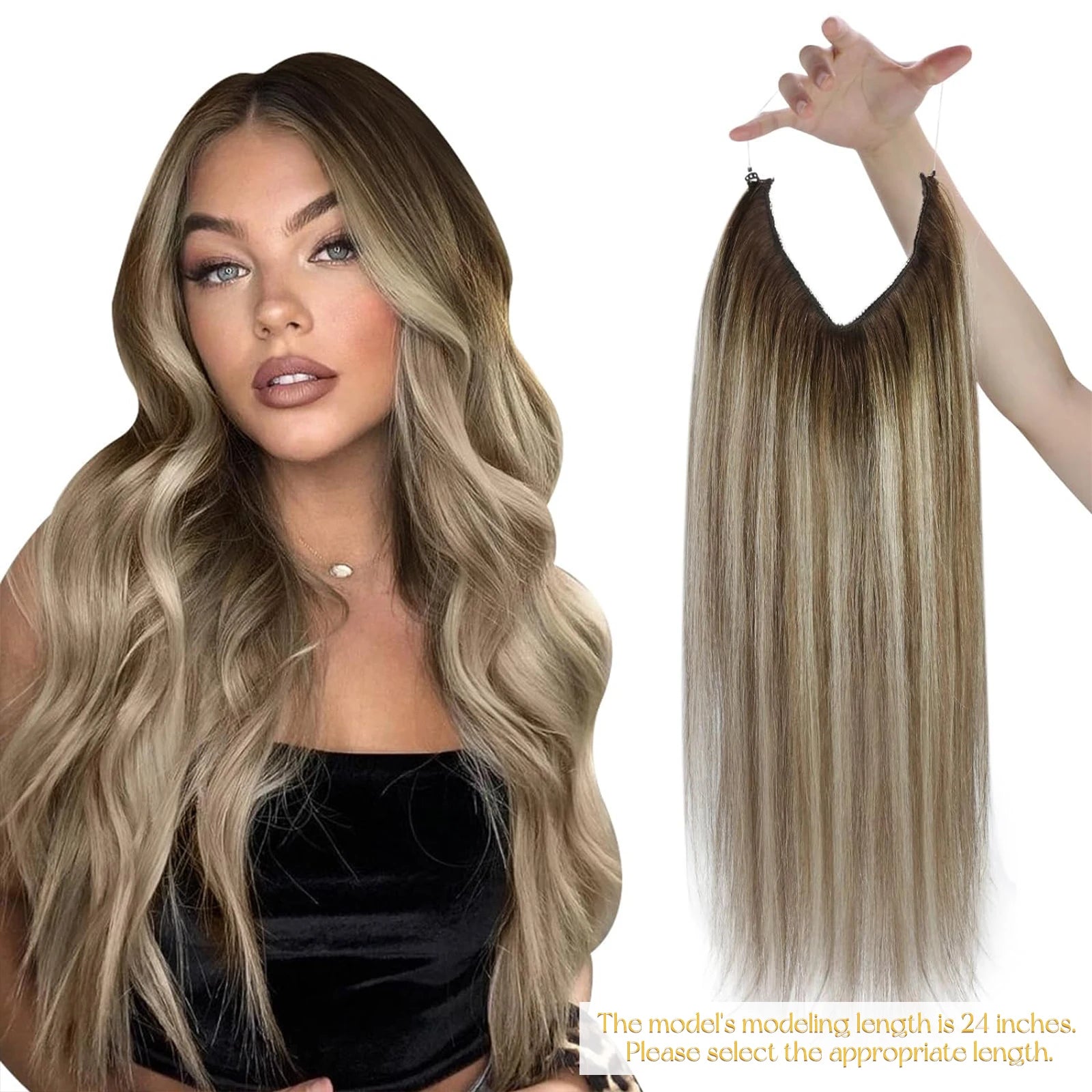 Fish Line Natural Hair One Piece Invisible Wire Extension
