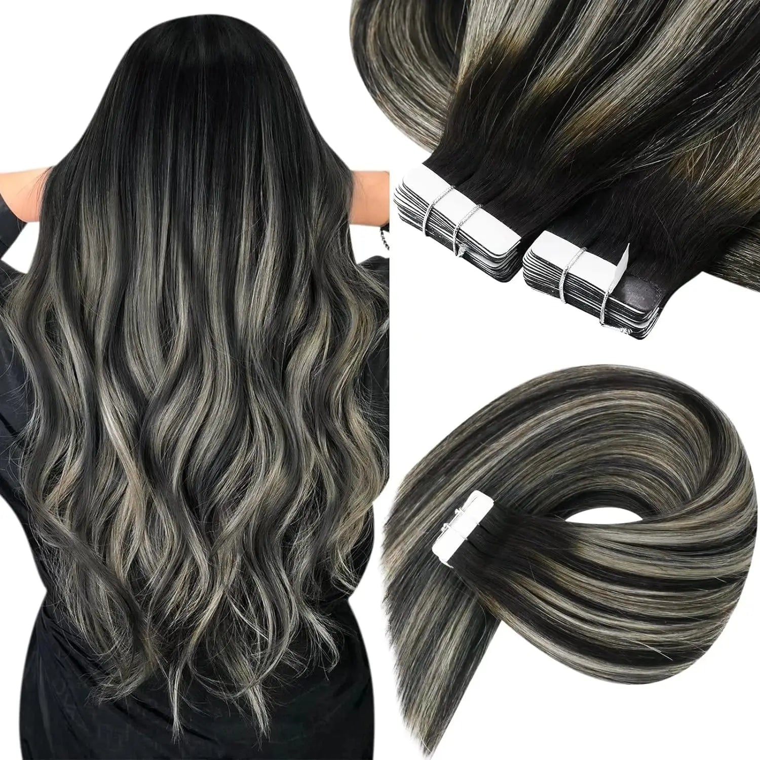 Color Real Natural Hair Skin Weft Extensions