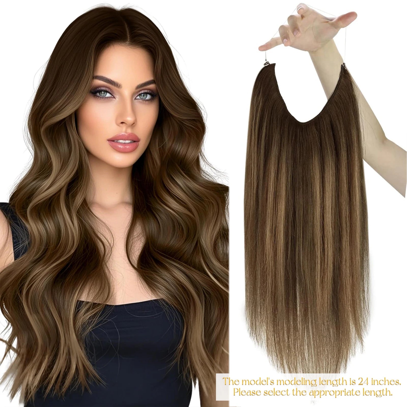 Fish Line Natural Hair One Piece Invisible Wire Extension
