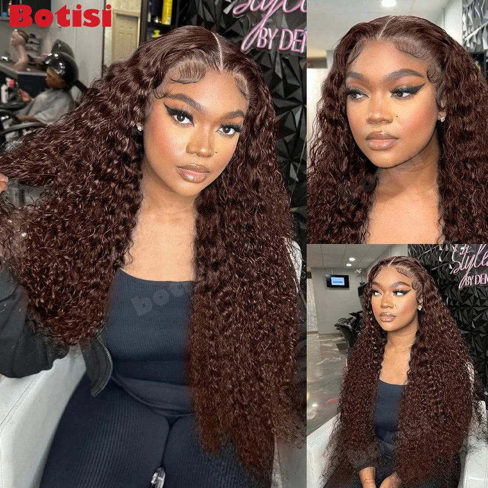 Chocolate Brown HD Human Hair Lace Frontal Wig