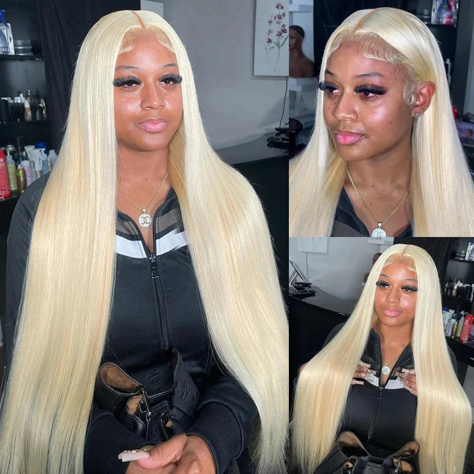 Blonde Straight HD Transparent 613 Lace Frontal Wig
