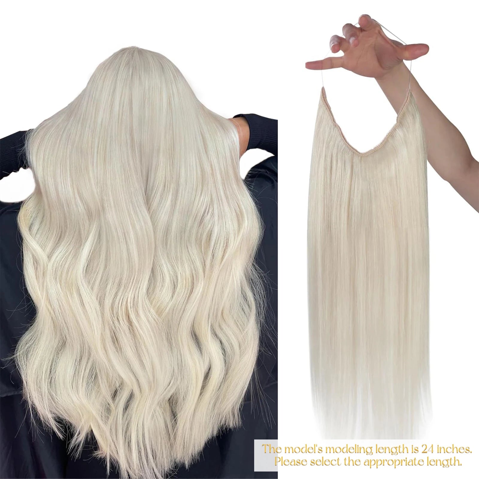 Fish Line Natural Hair One Piece Invisible Wire Extension