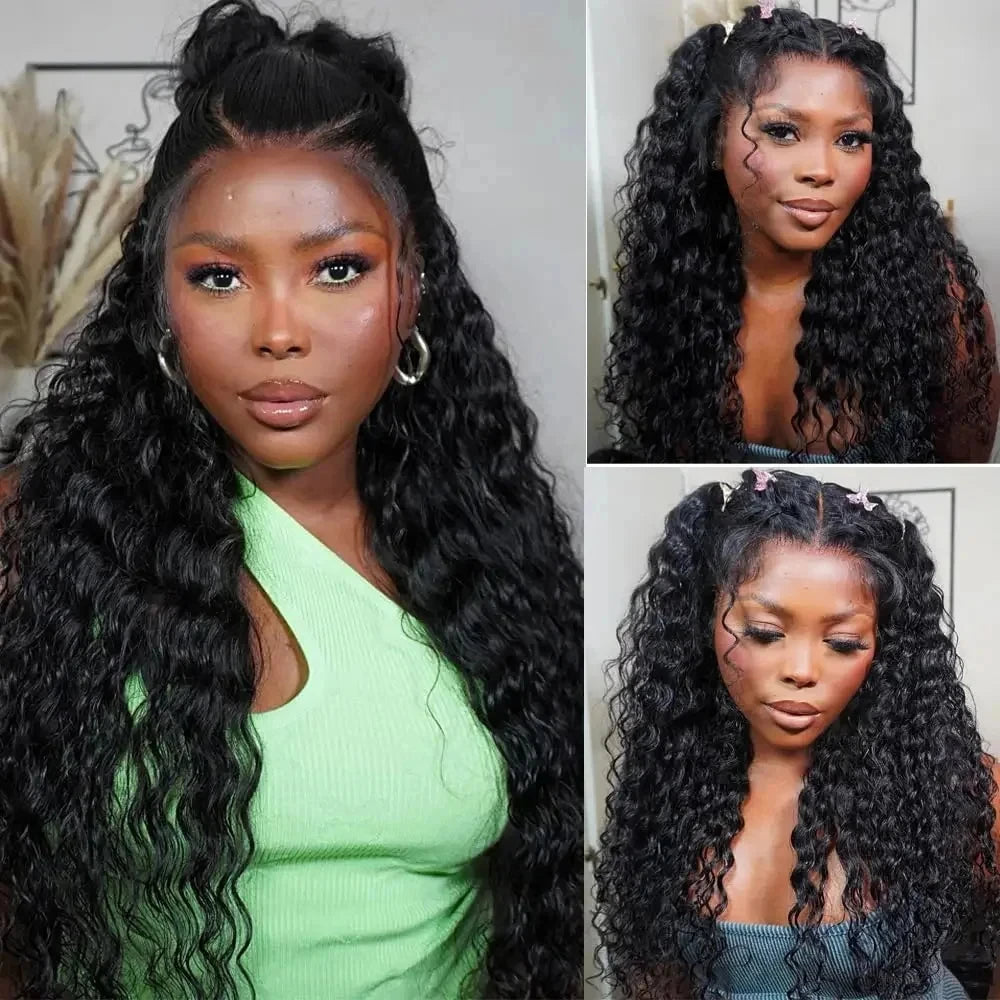 360 Full Lace HD Transparent Human Hair Curly Wigs