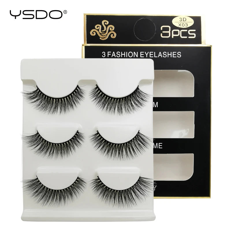 3D Mink Lashes Faux Natural Fluffy Lash